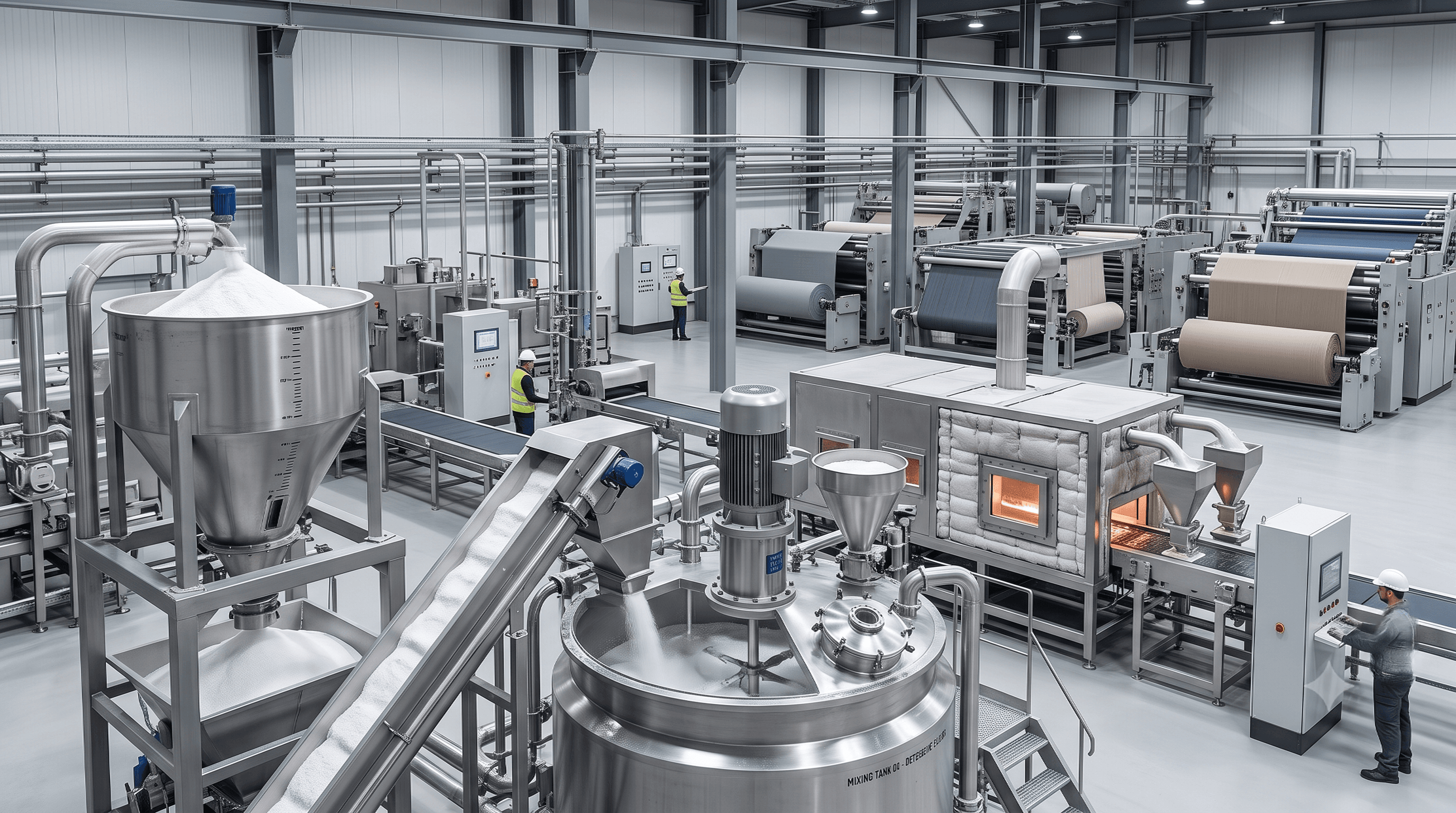 Detergent, glass & textile processing